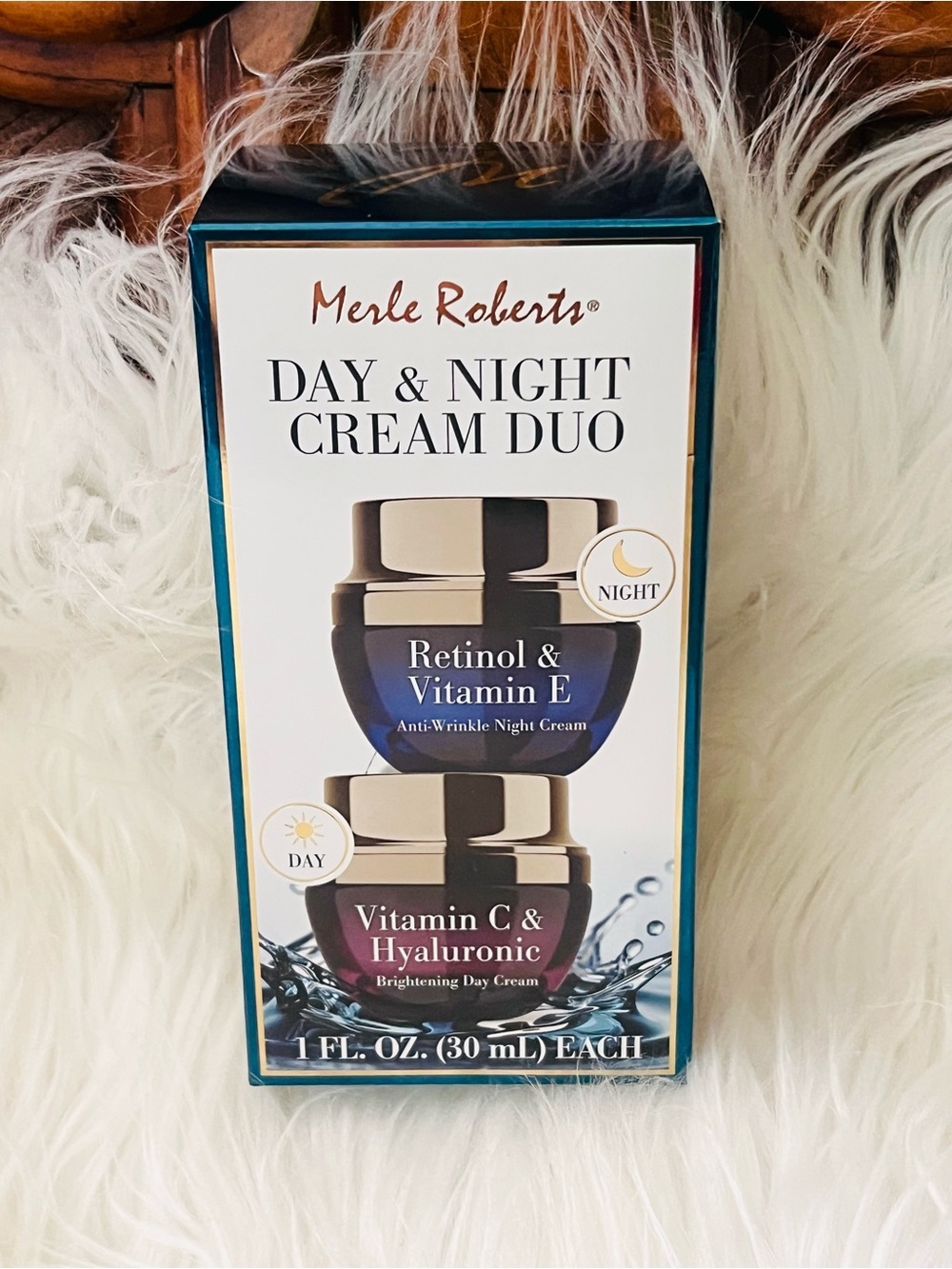 Merle Roberts Day & Night Cream Duo - Blue & Gold Jars new in box